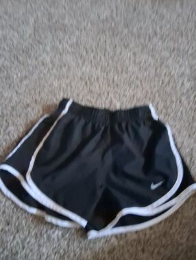Nike Black Athletic Running Shorts with White Trim